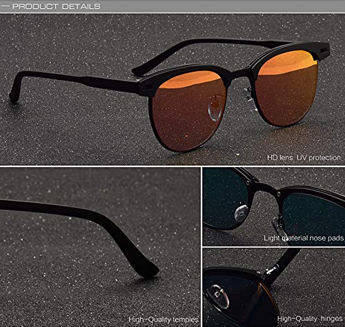 SILTYJ Gafas de Sol Lad y Gafas de Sol de Metal con Montura Media para Mujer Designer C6Gun Gris