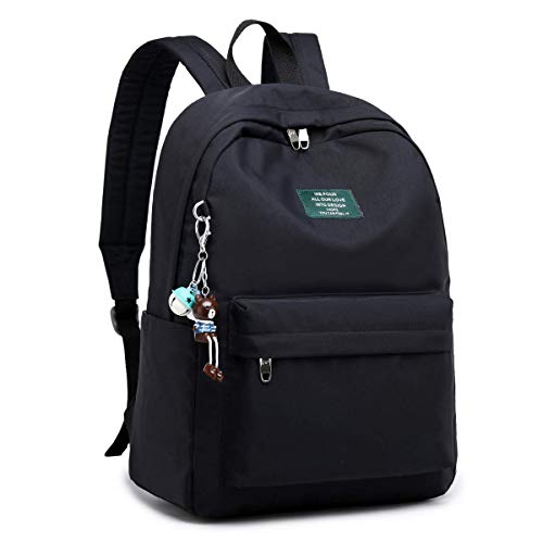 Silver Tulip Mochila para portátil Universidad Hombros Niños Escuela Bolsas de Libros Mochila para niñas (Negro, Medio con Puerto USB)