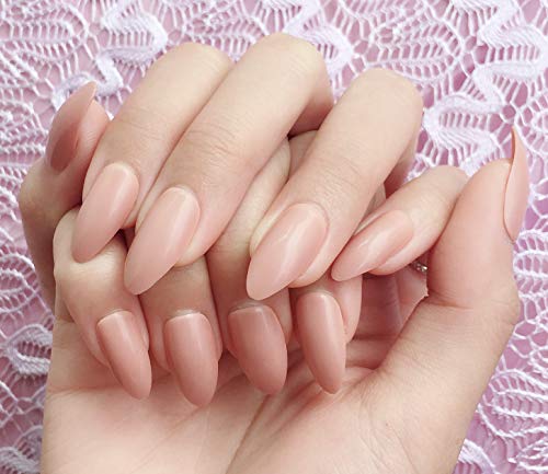 Simple Nude Stiletto Fake Nail Design para Girl Nails