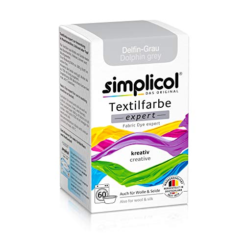 Simplicol Expert Fabric Dye Tinte de Coloración para Textiles: Lavado a Mano o Lavadora - Tiñe y Restaura Sus Telas y Ropa - Gris