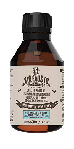 Sir Fausto Aceite Para Barba 30ml- Oleo Esencial Para Barba con Jojoba Oil-Almedras Oil-Abyssinian Oil- Vitaminas A&E