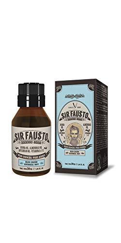 Sir Fausto Aceite Para Barba 30ml- Oleo Esencial Para Barba con Jojoba Oil-Almedras Oil-Abyssinian Oil- Vitaminas A&E