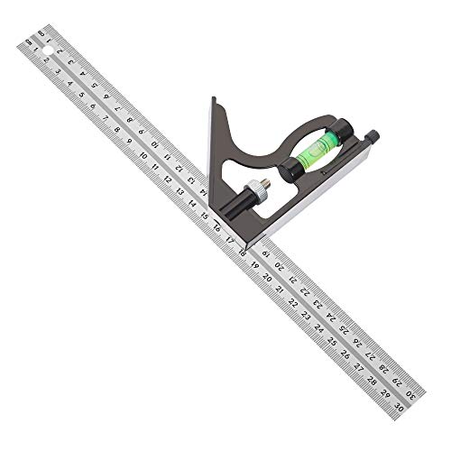Siumir Ajustable Escuadra Combinada 30 mm Regla de Ángulo Recto Escuadra para Carpintería Herramient
