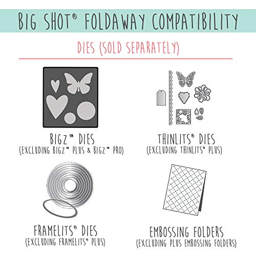 Sizzix Big Shot Foldaway Máquina de Corte y Repujado con Contenido Extra 662220, Abertura 15.24 cm, plástico ABS, Multicolor, Única