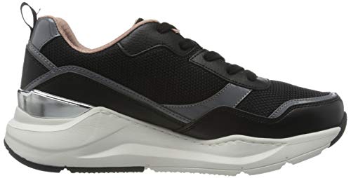 Skechers ROVINA Clean Sheen, Zapatillas para Mujer, Negro Black Mesh Leather Durapatent Trim Blk, 40 EU