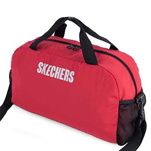SKECHERS Sports, Gimnasio Entrenamiento con Correa para Hombro, Bolsa de Lona Práctica Versatil Ligera Comoda S893, Rojo Intenso, Talla única