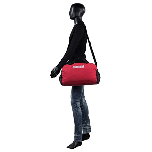 SKECHERS Sports, Gimnasio Entrenamiento con Correa para Hombro, Bolsa de Lona Práctica Versatil Ligera Comoda S893, Rojo Intenso, Talla única