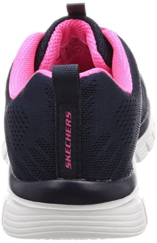 Skechers Women 12615 Low-Top Trainers, Blue (Navy Mesh/Hot Pink Trim Nvhp), 8 UK (41 EU)