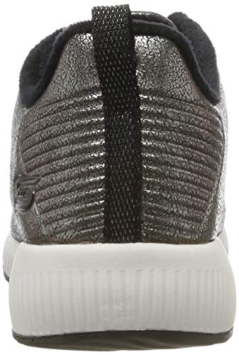 Skechers Women's BOBS Squad Trainers, Silver (Pewter Duraleather/Chenille Line Pew), 4 UK (37 EU)