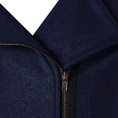 SLYZ Otoño E Invierno para Mujer Nueva Chaqueta Cortavientos De Lana con Cremallera Diagonal Suelta con Capucha De Longitud Media Chaqueta Gruesa De Algodón