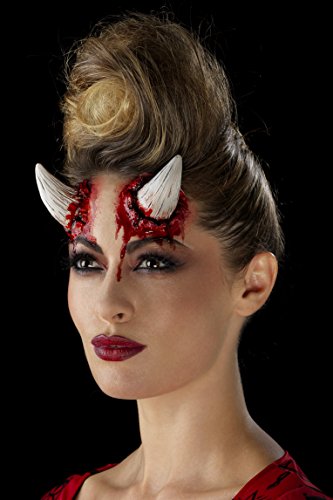 Smiffy'S 46798 Prótesis De Látex Cuernos De Diablo, Marfil Con Adhesivo