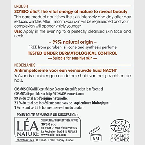 SO'BiO étic Soin Régénérant Nuit Précieux Argan 50 ml