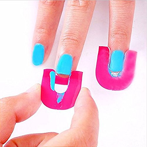 SODIAL 26 piezas Kit de plantillas de esmalte de unas reutilizables unas borde de la piel, herramientas de belleza cuidado de unas para mujeres