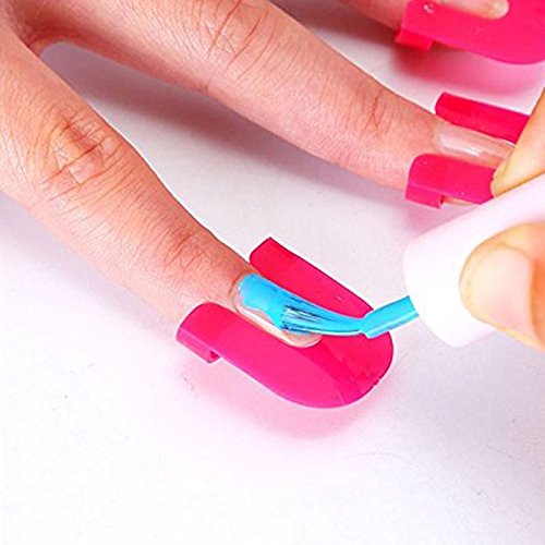 SODIAL 26 piezas Kit de plantillas de esmalte de unas reutilizables unas borde de la piel, herramientas de belleza cuidado de unas para mujeres