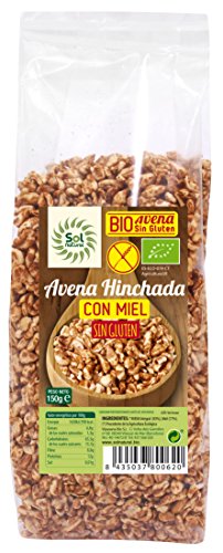 Sol Natural - Avena Hinchada con Miel, sin Gluten,150 gr