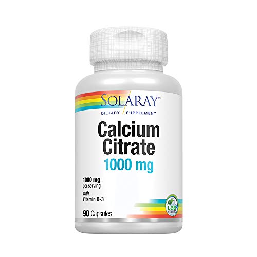 Solaray Solaray Calcium Citrate 1000Mg | Con Vitamin D3 | Calcio Citrato | 90 Vegcaps 90 Unidades 200 g