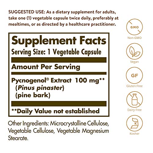 Solgar Pycnogenol Cápsulas vegetales de 100 mg - Envase de 30