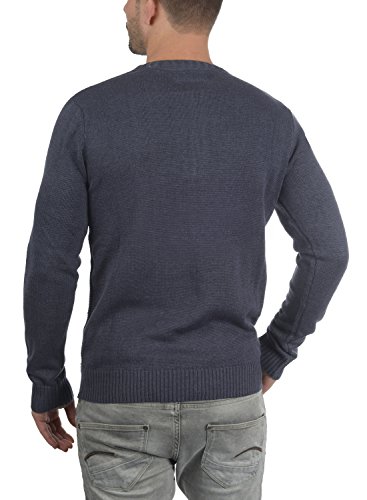 !Solid Terrance Jersey De Punto Suéter para Hombre con Cuello Redondo, tamaño:L, Color:Insignia Blue Melange (8991)