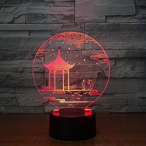 Solo 1 pieza Regalos creativos Acrílico Led 3d Lámpara de noche Interruptor táctil remoto Encantador 7 cambio de color Lámpara 3D Usb Led Lámpara para niños