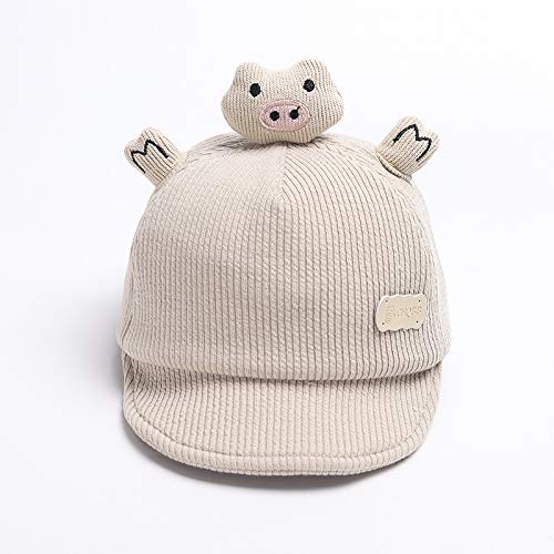 Sombreros para niños Nueva versión Coreana de algodón Puro Tridimensional Cerdito Gorras para bebés Masculinos y Femeninos Gorras de béisbol para niños de Dibujos Animados Lindo