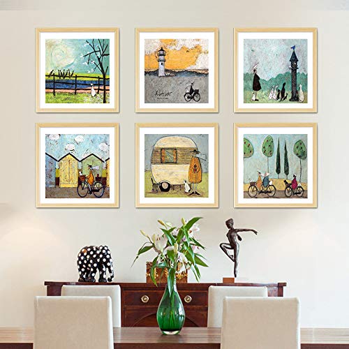 Somos una familia nórdica carteles e impresiones lienzo arte de la pared pinturas al óleo cuadros de pared para sala de estar decoración del hogar 20x20 cm