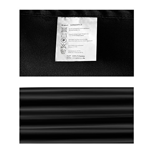 SONGMICS LRB245H-2 - Cortinas Opacas con Ojales, 145 x 245 cm, Color Negro