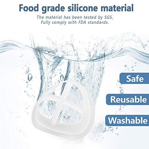 Soporte 3D para uso cómodo de máscara, marco de soporte interno de máscara de silicona, mantiene la tela fuera de la boca para crear más espacio respiratorio (10 piezas)