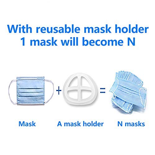 Soporte 3D para uso cómodo de máscara, marco de soporte interno de máscara de silicona, mantiene la tela fuera de la boca para crear más espacio respiratorio (10 piezas)