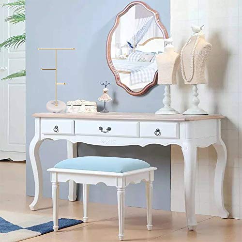 Soporte de Joyería de Mármol, Soporte de Joyería de Bandeja de Mármol, Soporte de Exhibición de Barra de Metal de Oro con Bandeja Redonda de Mármol para Pulseras, Anillos, Relojes