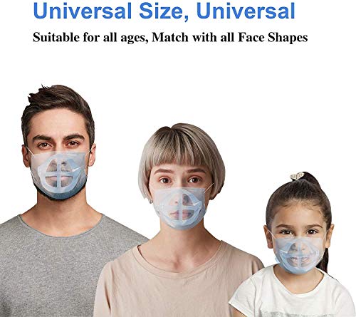Soporte de máscara 3D – Soporte de protección de máscara de lápiz labial – Protector de máscara de maquillaje para boca – Accesorios de máscara facial DIY (5 piezas para adultos) (10 unidades, blanco)