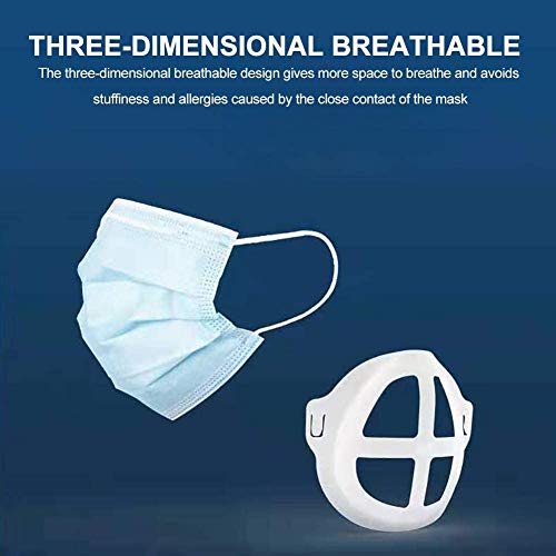 Soporte de máscara 3D – Soporte de protección de máscara de lápiz labial – Protector de máscara de maquillaje para boca – Accesorios de máscara facial DIY (5 piezas para adultos) (10 unidades, blanco)