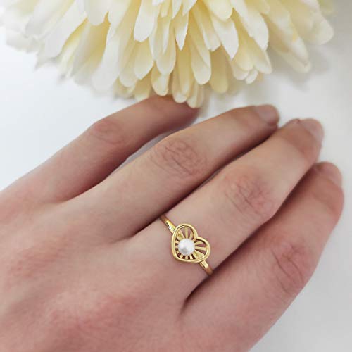 Sortija niña Comunión Chloe Oro 18K Anillo conjunto joyas Corazón