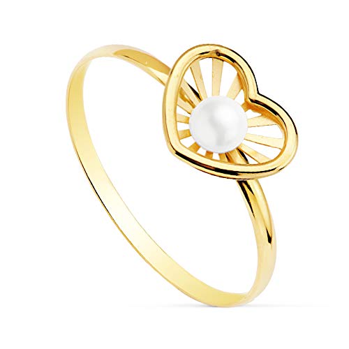 Sortija niña Comunión Chloe Oro 18K Anillo conjunto joyas Corazón