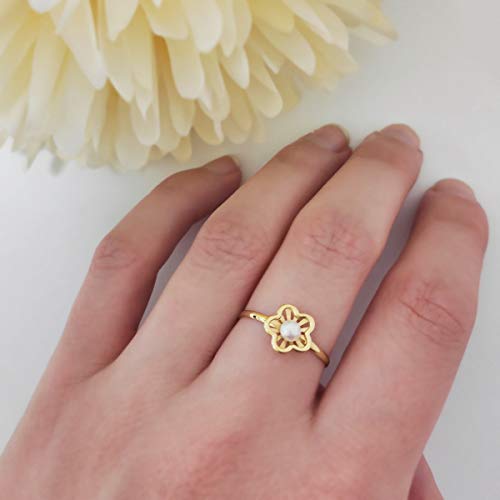 Sortija niña Comunión Chloe Oro 18K Anillo conjunto joyas Flor
