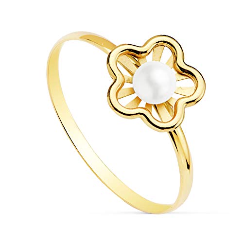 Sortija niña Comunión Chloe Oro 18K Anillo conjunto joyas Flor
