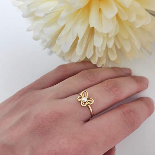 Sortija niña Comunión Chloe Oro 18K Anillo conjunto joyas Mariposa