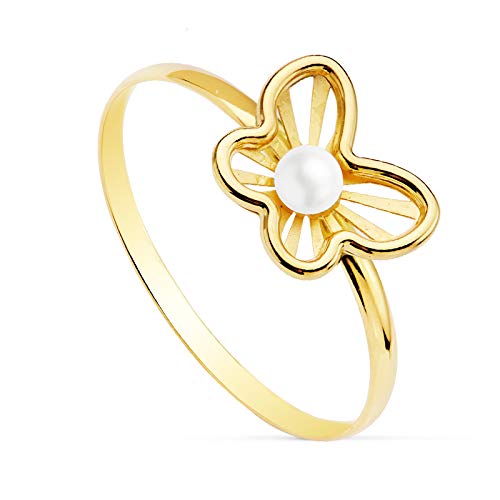 Sortija niña Comunión Chloe Oro 18K Anillo conjunto joyas Mariposa