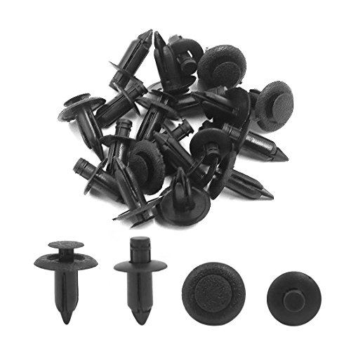 sourcing map 20 Pcs Black Plastic Defender Door Fastener Clips 6mm 7mm Hole Rivets for para Suzuki