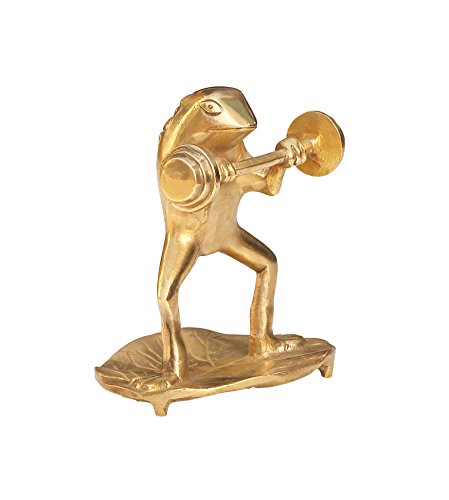 SouvNear Descuento de Hoy Rana Estatua/Escultura - 14 cm - Metal - Dorado Color - casa decoración Accesorios