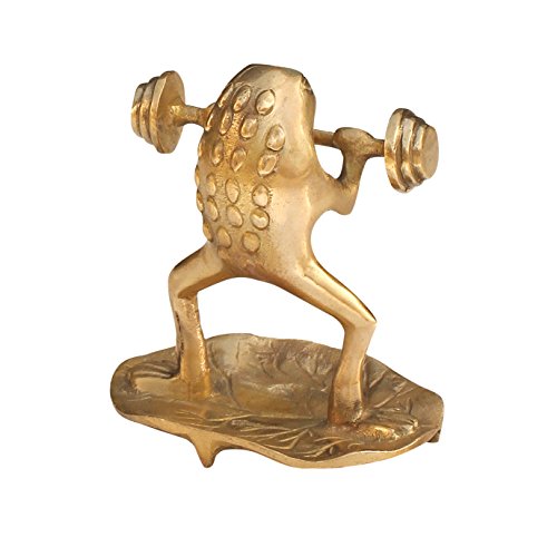 SouvNear Descuento de Hoy Rana Estatua/Escultura - 14 cm - Metal - Dorado Color - casa decoración Accesorios