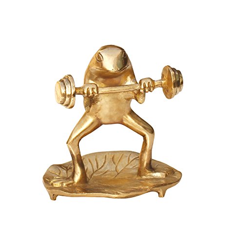 SouvNear Descuento de Hoy Rana Estatua/Escultura - 14 cm - Metal - Dorado Color - casa decoración Accesorios