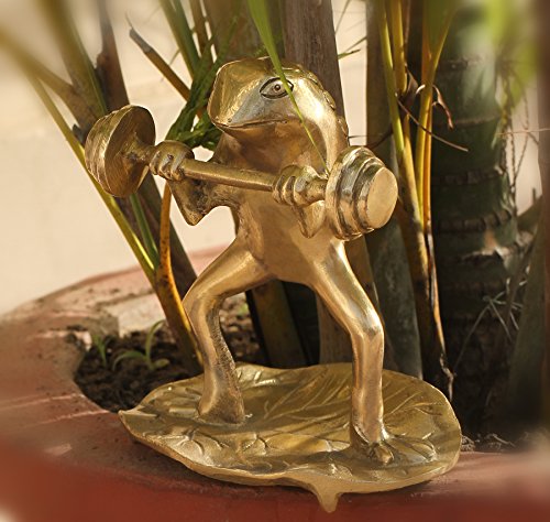 SouvNear Descuento de Hoy Rana Estatua/Escultura - 14 cm - Metal - Dorado Color - casa decoración Accesorios