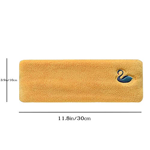 Spa Facial Diadema Maquillaje Baño Deporte Envoltura pelo banda para maquillaje para la cabeza Terry Cloth Diadema Estiramiento Toalla (Amarillo)