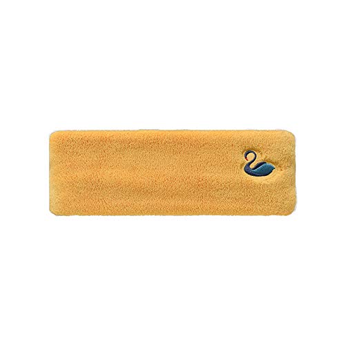 Spa Facial Diadema Maquillaje Baño Deporte Envoltura pelo banda para maquillaje para la cabeza Terry Cloth Diadema Estiramiento Toalla (Amarillo)