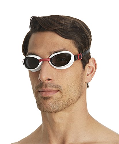 Speedo Aquapure Gafas de Natación, Unisex Adulto, Rojo USA/Humo, Talla Única