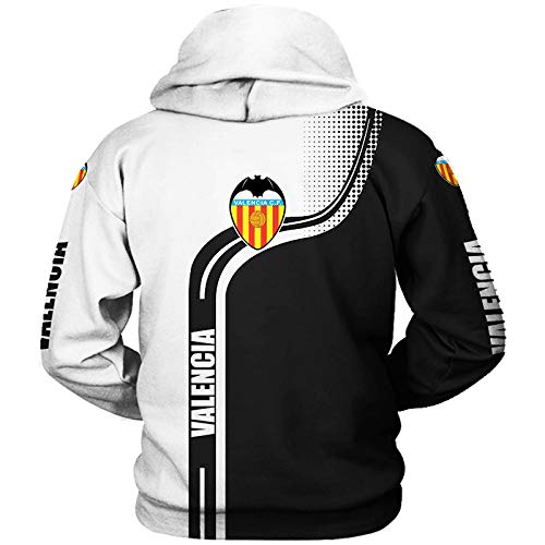 SPONYBTS 3D Completo Impresión Sudaderas con Capucha,Chaqueta,Camiseta,Pantalones Valencia-Cf Hombres Ligero Camisa de Entrenamiento Unisexo Casual Fútbol Americano Ropa Deportiva A