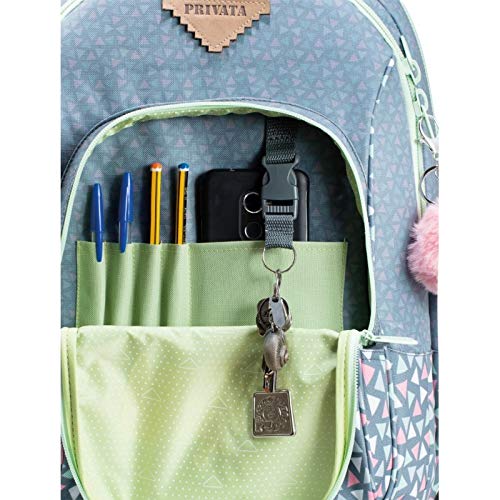 Sportandem Mochila Colegio Privata Party, Doble Compartimento Adaptable a Carro para Mochilas Escolares, Bolsillo Frontal y Compartimento Interior para Portátil o Tablet - Medidas 34 x 45,5 x 15 cm
