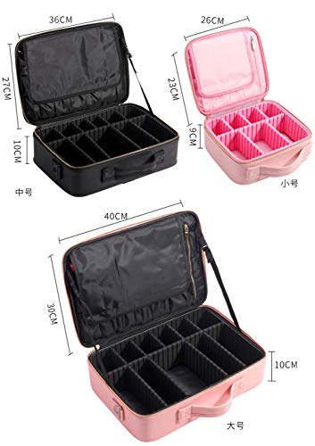 SqSYqz Caso del Recorrido De Maquillaje, Maquillaje Cosmético del Tren Caso Portable del Maquillaje del Caso Cosmético Bolsa Grande Cosméticos De Maquillaje Caja Organizador,A,XL