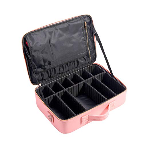 SqSYqz Caso del Recorrido De Maquillaje, Maquillaje Cosmético del Tren Caso Portable del Maquillaje del Caso Cosmético Bolsa Grande Cosméticos De Maquillaje Caja Organizador,A,XL