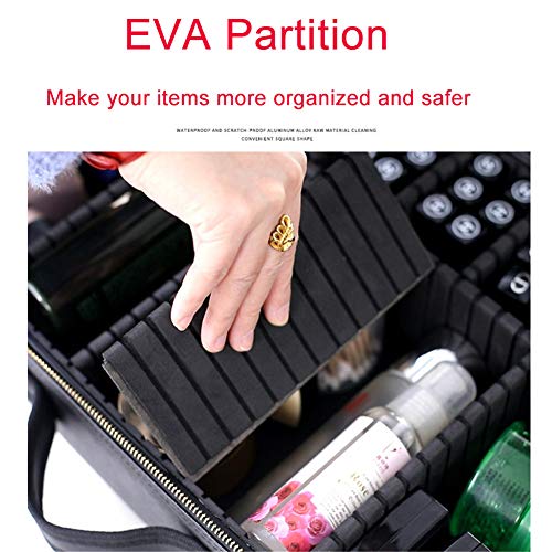 SqSYqz Caso del Recorrido De Maquillaje, Maquillaje Cosmético del Tren Caso Portable del Maquillaje del Caso Cosmético Bolsa Grande Cosméticos De Maquillaje Caja Organizador,A,XL